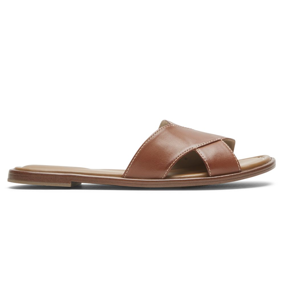 Rockport Total Motion Zadie - Womens Slides - Brown - NZ (ZWU-723490)